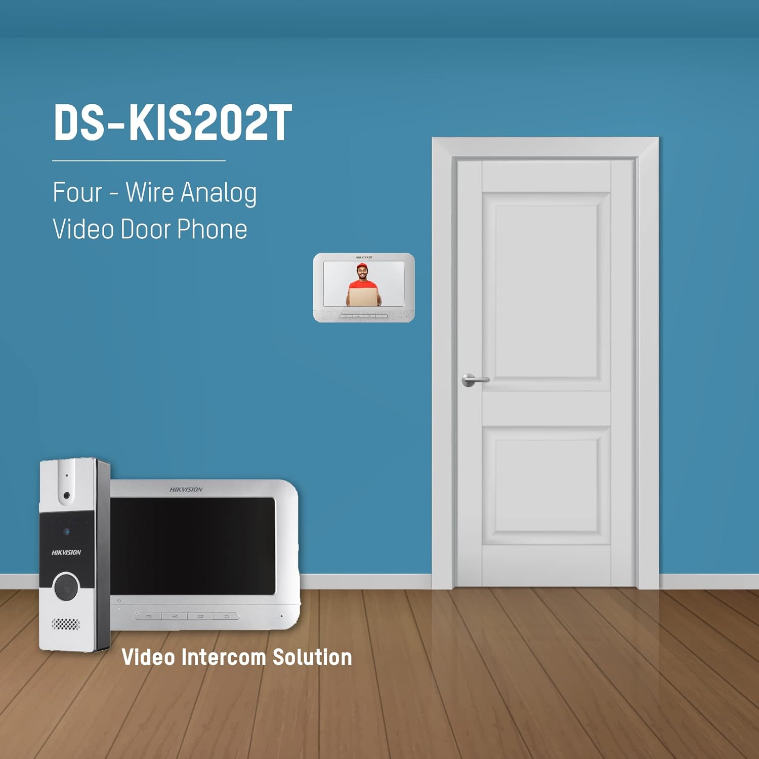 نظام انتركم فيديو هيك فيجن ،فضى واسود - DS-KIS202T