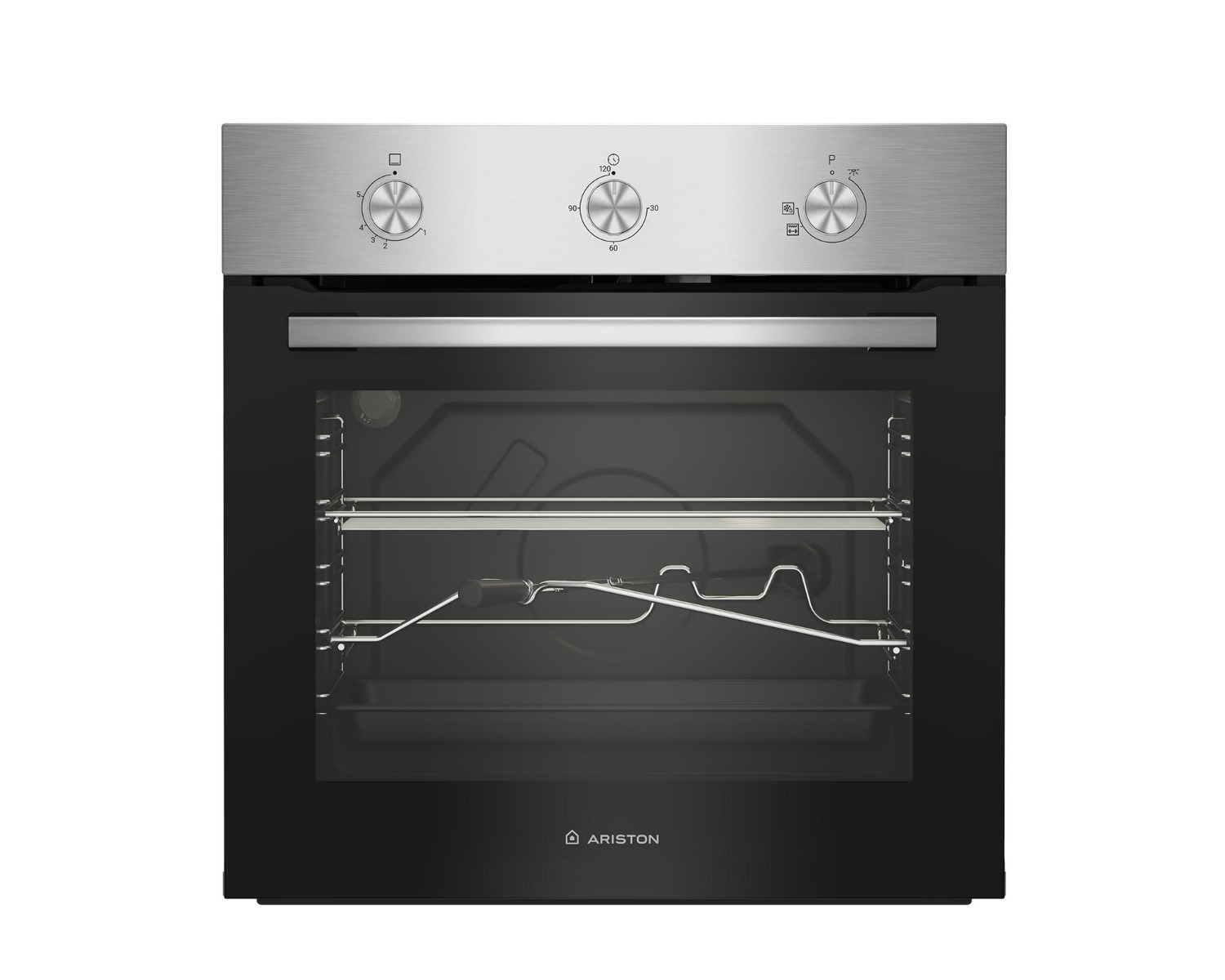 Ariston Gas Gas Built-in Hob ,60 Centimeter 4 Burners ,Stainless Steel - - PHN 961 TS/IX/A with Ariston Built-in Oven with Grill, 66 Liter, Stainless Steel - AROG 6R1G1C XNA - Ariston Built-In Flat Hood , 90 Centimeter , Inox - SL191LPIX