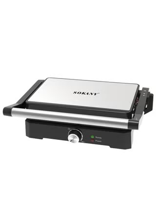 Sokany Sandwich Maker and Grill , 1500 Watt , Silver Black - SK-08026