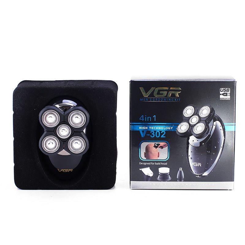 ماكينة حلاقة اللحية كهرباء في جي ار ، اسود - V-302