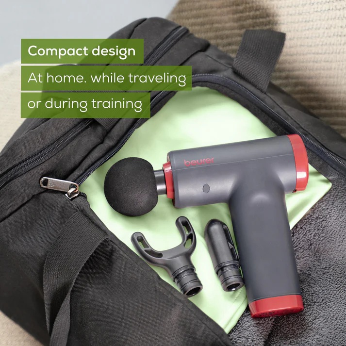 Beurer lithium-ion battery Massage Gun with Attachments , Black Red - MG 89