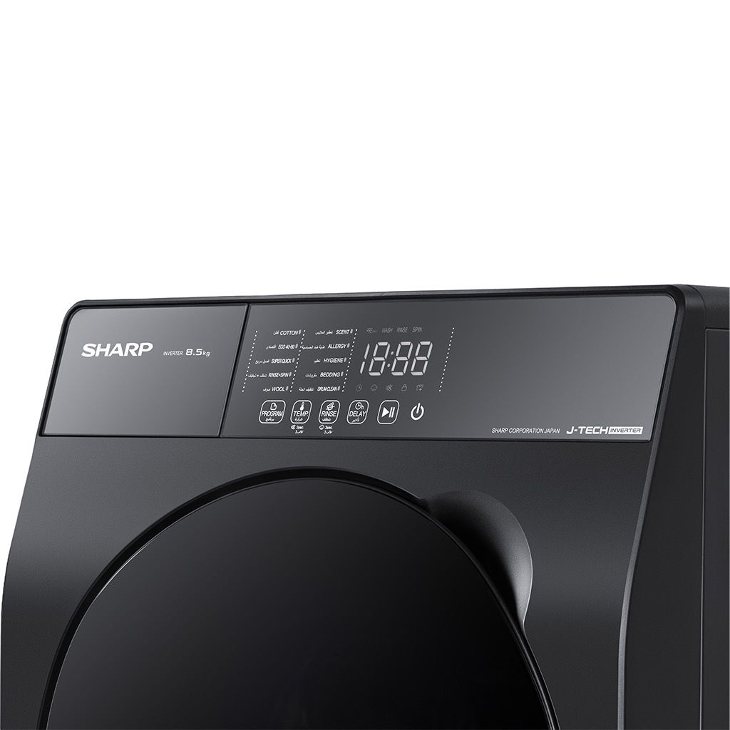 غسالة فول اتوماتيك انفرتر شارب ، سعة 8.5 كجم ، رمادي غامق - ES-FS852KLE-G