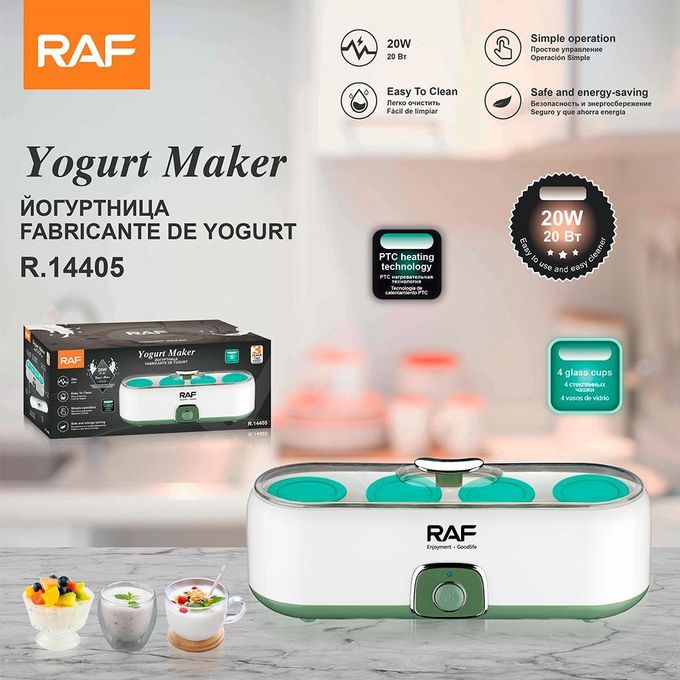 Raf Yogurt Maker , 4 Cups White Green - R.14405