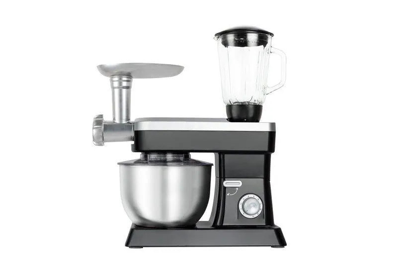 Swiss Pro Plus 3 in 1 Food Processor with Attachments , 1500 Watt Black Silver - SP-PKM1900B