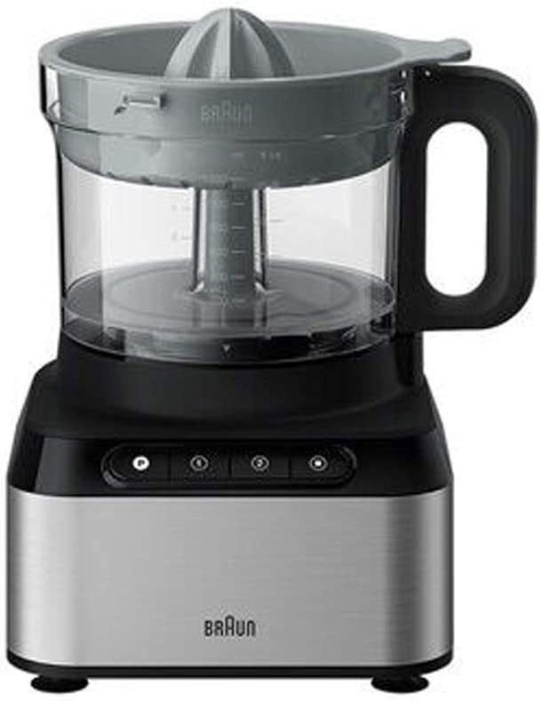 Braun PurEase 12 in 1 Food Processor , 800 Watt Silver Black - FP 3235 SI
