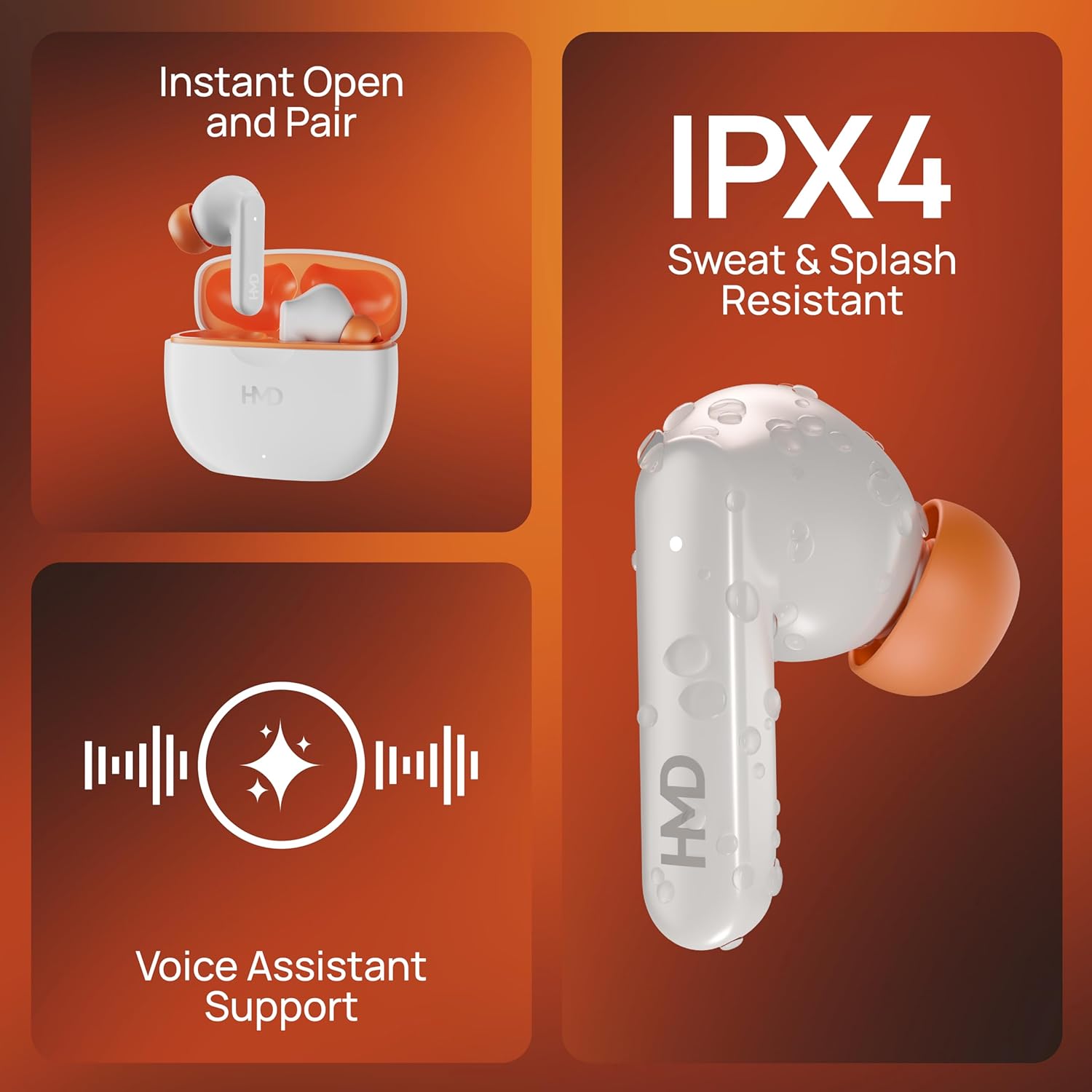 HMD DUB P70 Earbuds , with Environmental Noise Cancellation , White