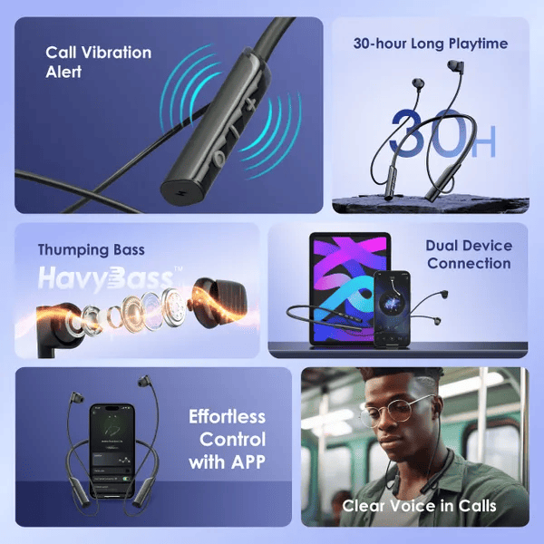 Oraimo Necklace Lite Neckband In-Ear Earphones , Black - OEB-311