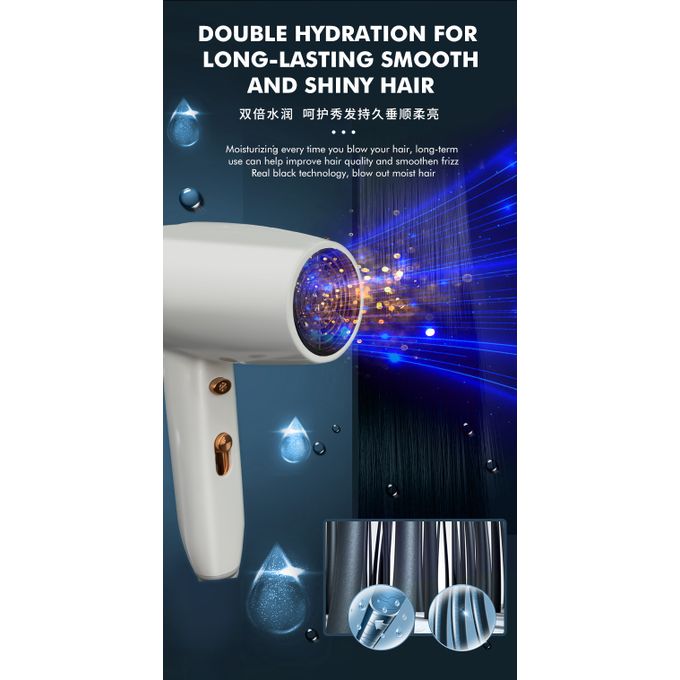 Enzo Hair Dryer 1600 Watt , White - EN-6005