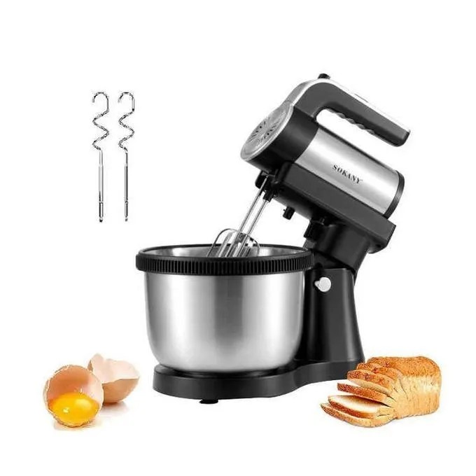 Sokany Stand Mixer with Attachments 4 Liter Silver Black - SK-6662