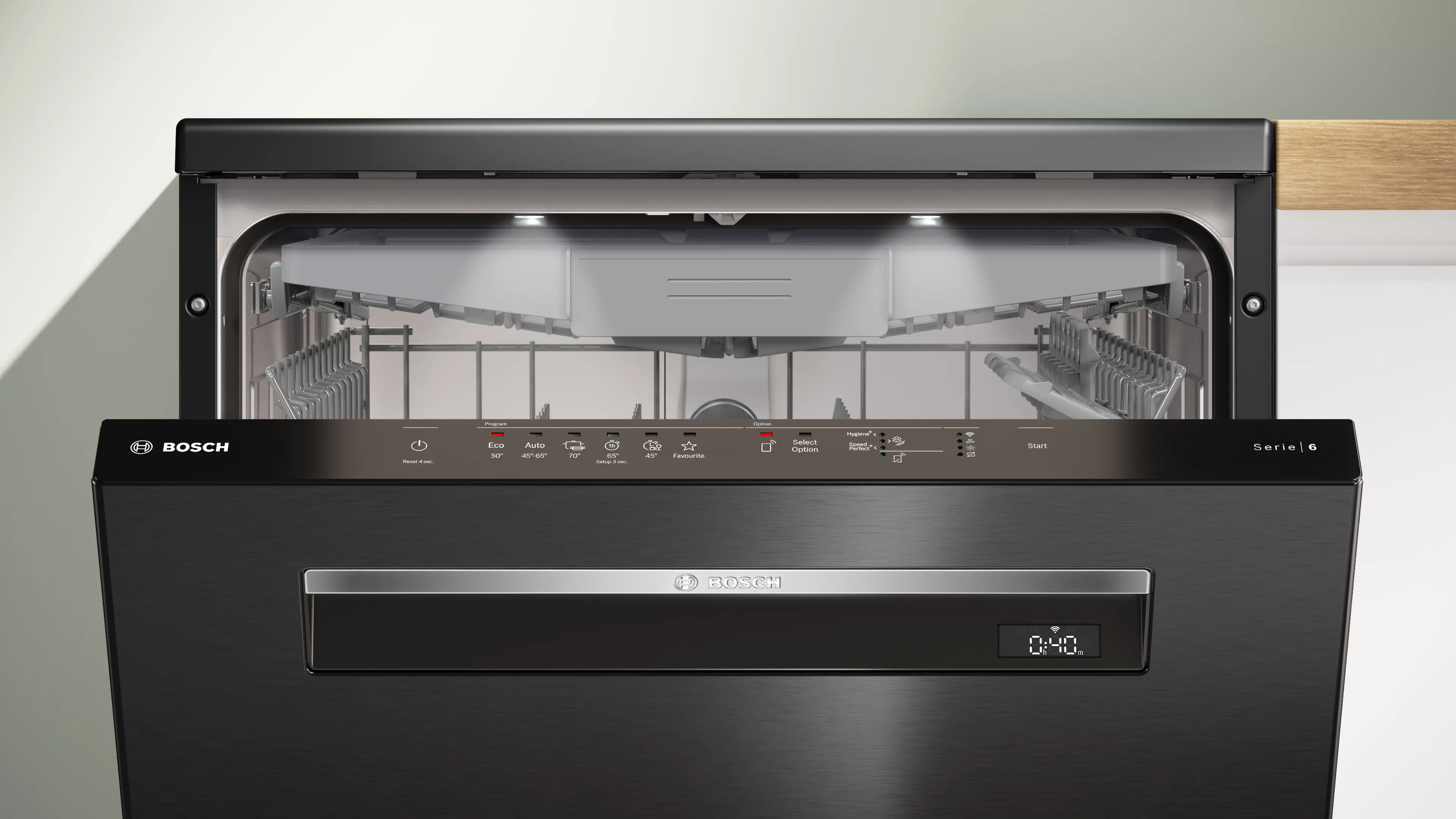 Bosch Series 6 Free Standing Dishwasher , 14 Persons Black Steel - SMP6EMC00V