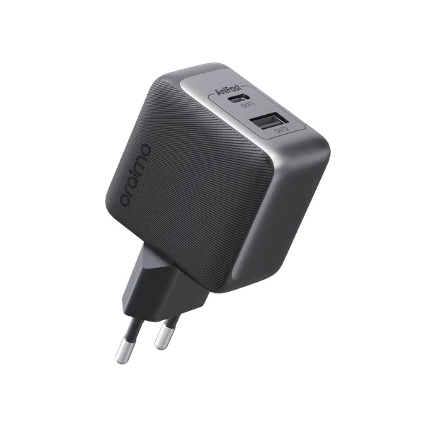 Oraimo PowerGaN 33 Pro Wall Charger , 2 Ports Dual Ports Type C and A , 33 Watt Black - OCW-7331E