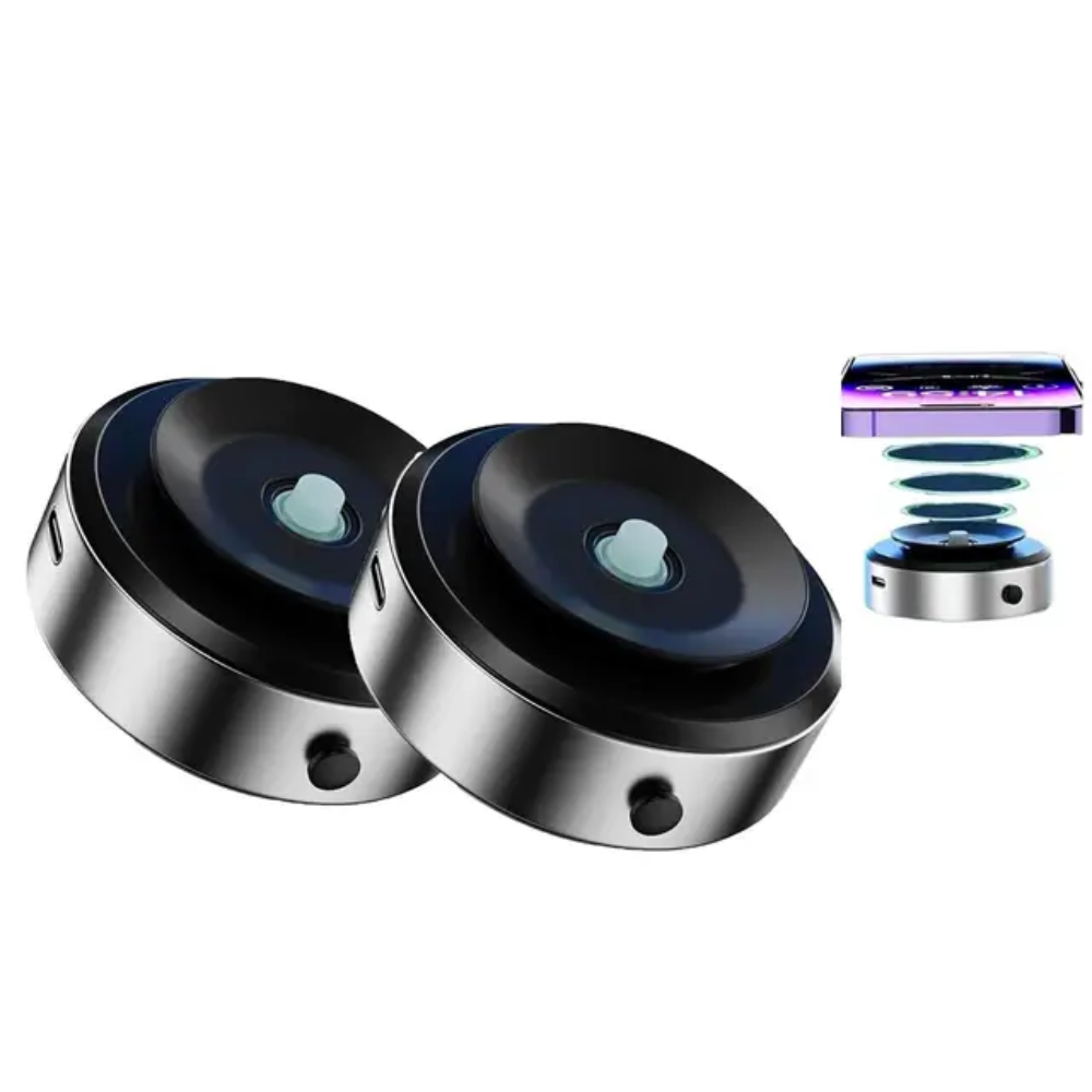 Nine Alloy Metal Vacuum Suction Phone Holder for iPhone (MagSafe) - Devices with magnetic rings , Black