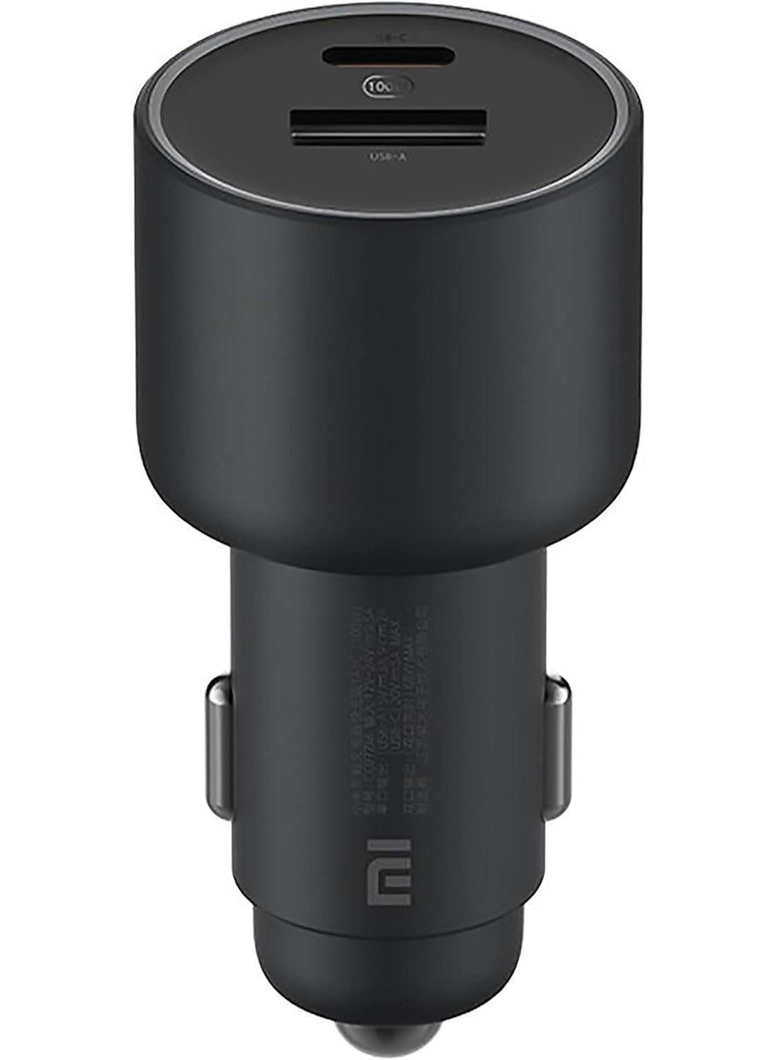 Xiaomi 1A1C Car Charger with Cable Type C , 2 Ports , Dual Ports Type C and A , 100 Watt , 5 Volt , Black - CC07ZM