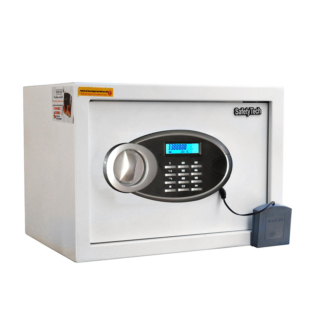 Safety Tech Digital Electronic with Key Lock Safe Box ,25 Liter ,White - GN 25 EUD 613