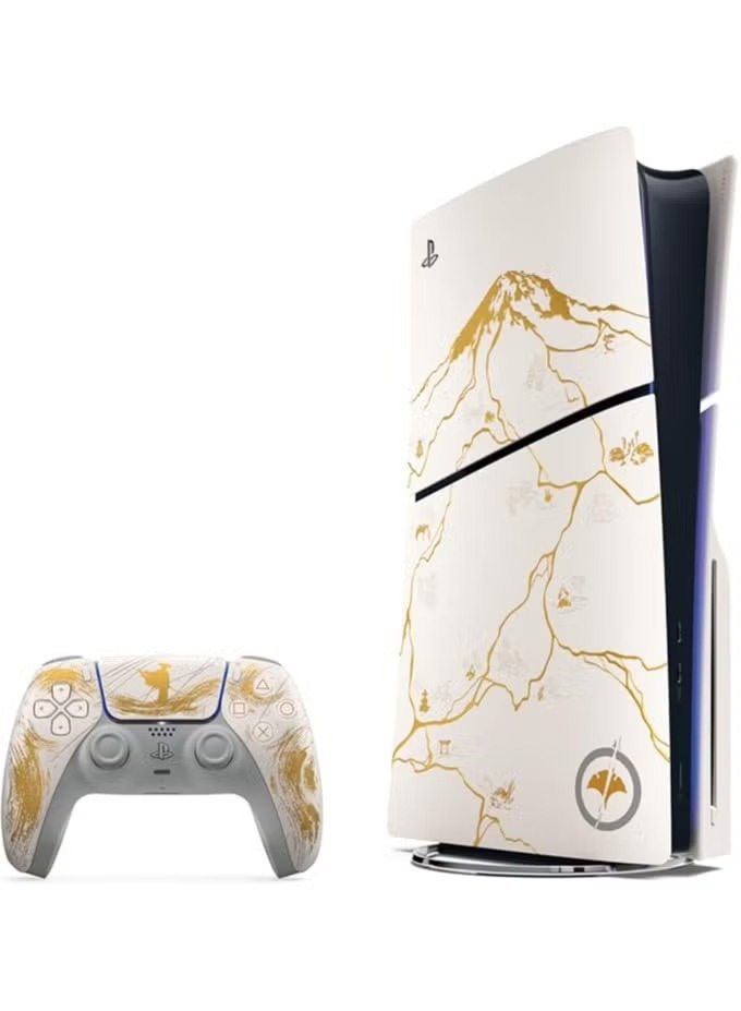 Sony PlayStation Console PlayStation 5 Ghost of Yotei Limited Edition Disc UAE Version 1 Terabyte ,1 Controllers ,White Gold - CFI2016A01GOYLIMITED