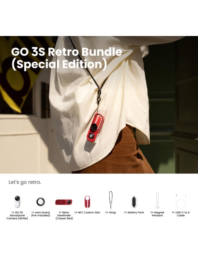 Insta360 GO 3S Retro Action Camera Bundle , 12 megapixels , Classic Red - G03S120