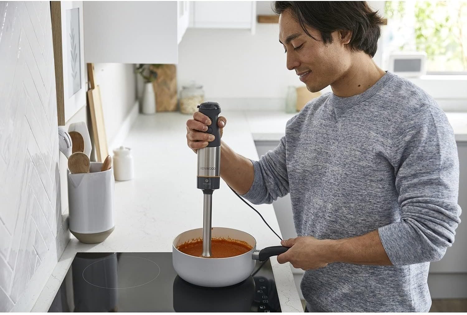 Kenwood Triblade XL Hand Blender with Attachments 1000 Watt Grey - HBM60307GY