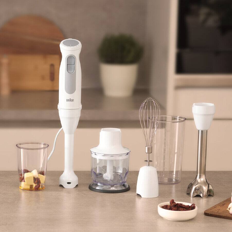 Braun MultiQuick 5 Hand Blender with Attachments 1000 Watt White - MQ 50220 M