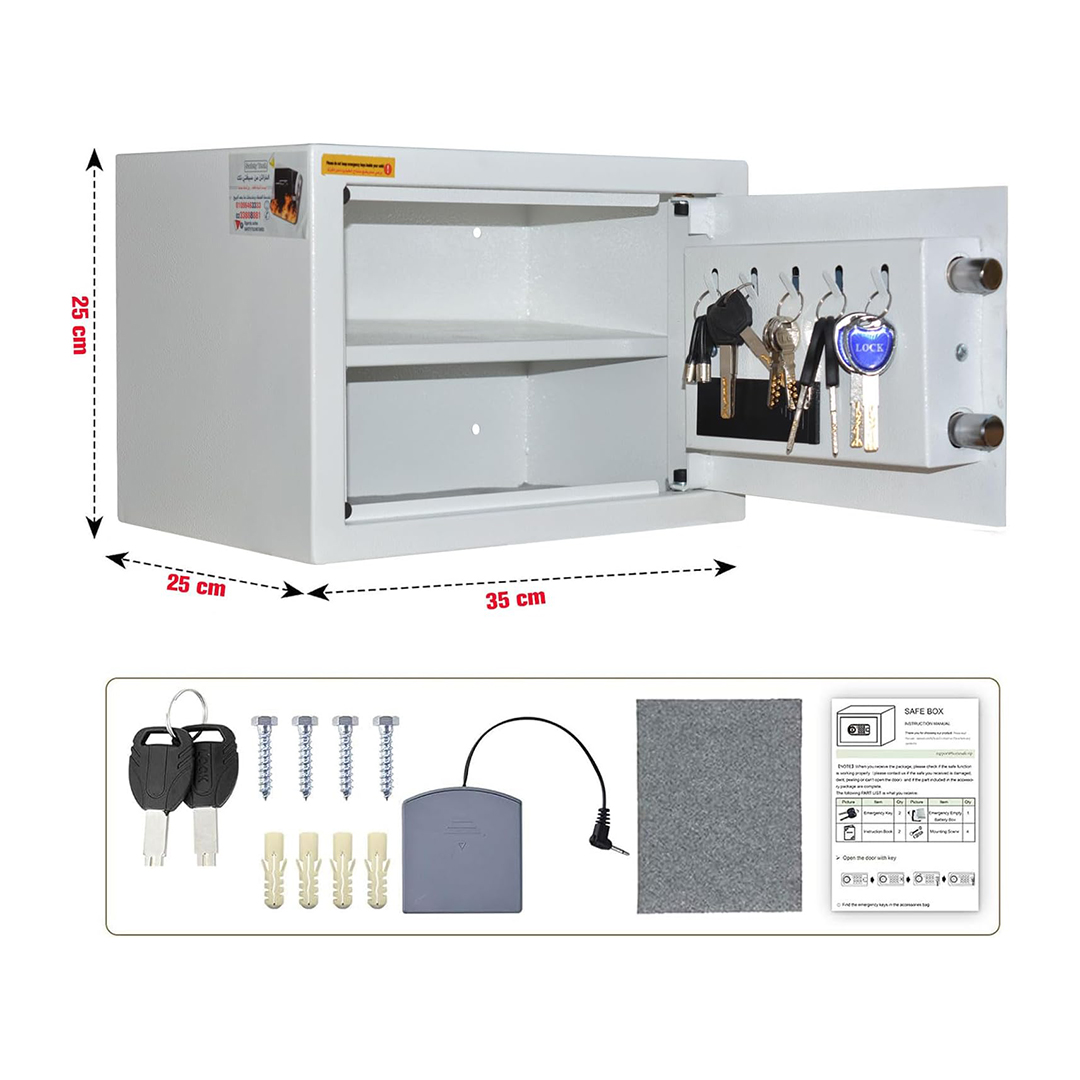 Safety Tech Digital Electronic with Key Lock Safe Box ,25 Liter ,White - GN 25 EUD 613