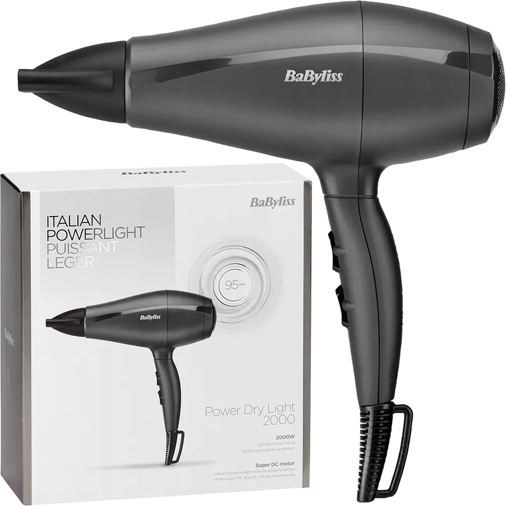 Babyliss Hair Dryer 2000 Watt , Black - 5910E