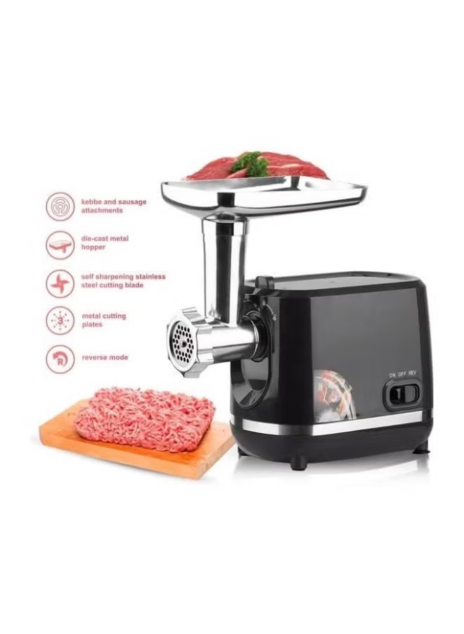 Raf Meat Mincer with Attachments 1200 Watt , Black Silver - R.3395