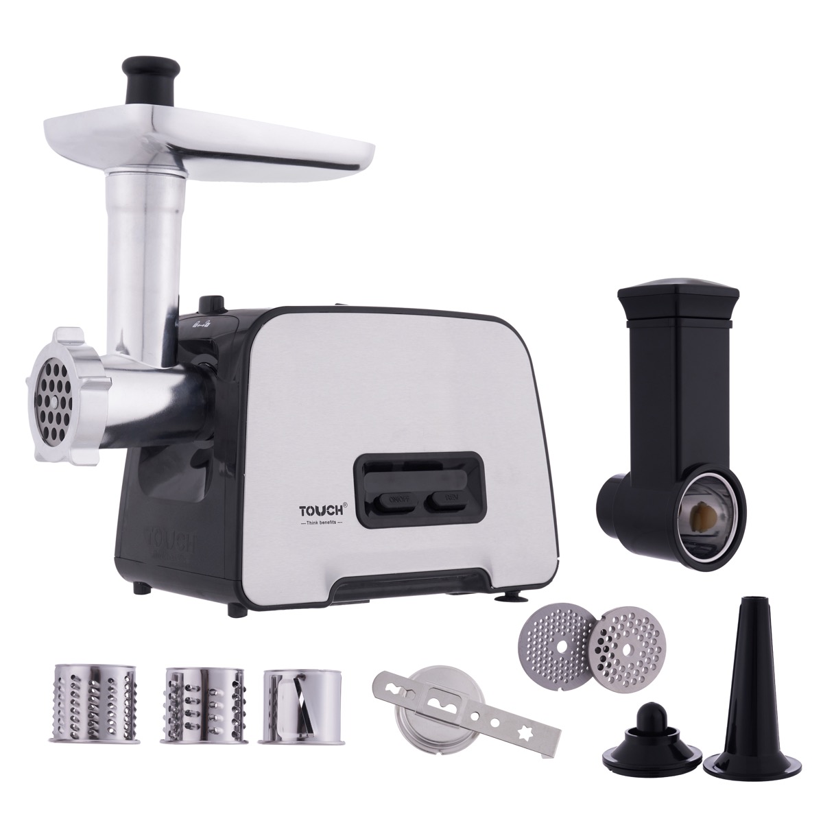 Touch El Zenouki EXTREAM PLUS Meat Mincer with Attachments 2500 Watt , Stainless Steel - 40560