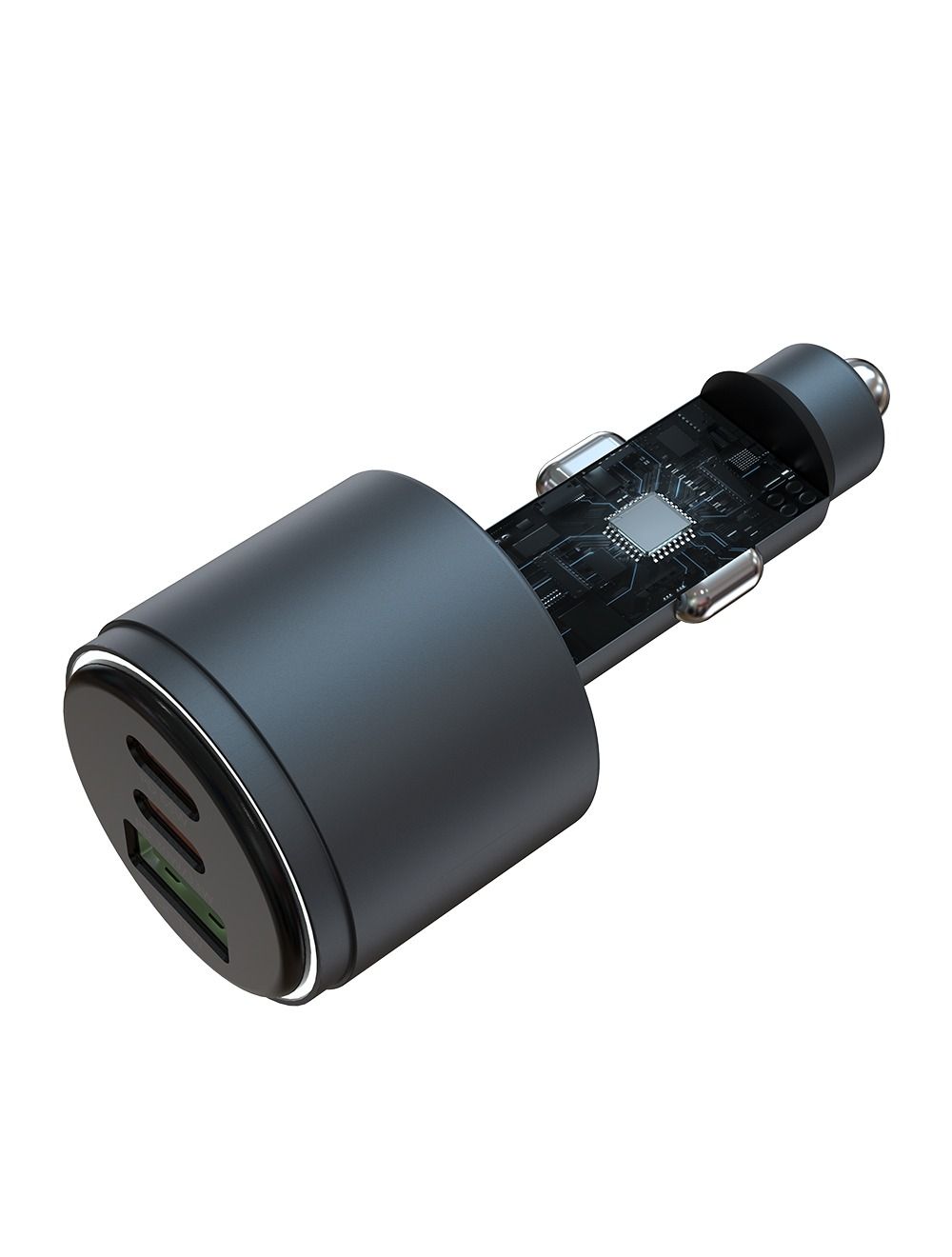 Devia Extreme Speed Car Charger , 3 Ports , Triple Port , 116 Watt , Black - EA508