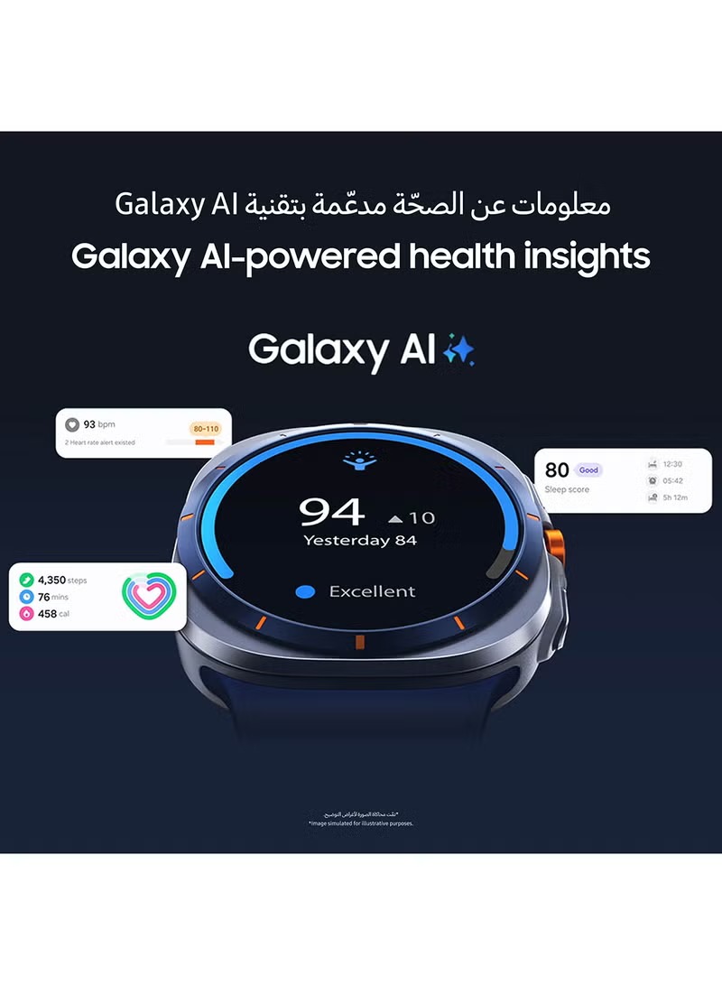 ساعة سمارت سامسونج جالكسي ووتش الترا ، مقاس 1.8 بوصة ، ازرق تيتانيوم