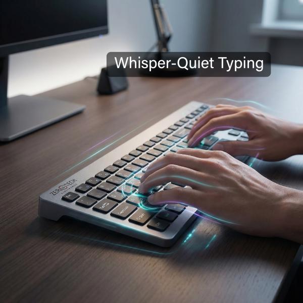 ZeroTech Business Wireless Keyboard , Silver Black - ZPCK-WLAAACK
