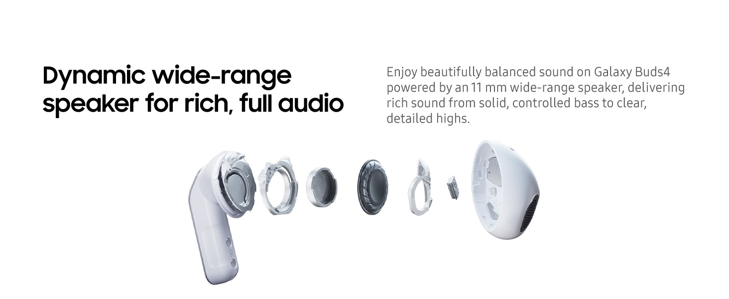 Samsung Galaxy Buds 4 Earbuds , Active Noise Cancellation , White