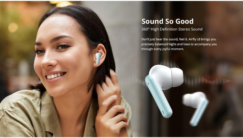 Riversong Airfly L8 Earbuds , Noise Cancellation , White - EA226