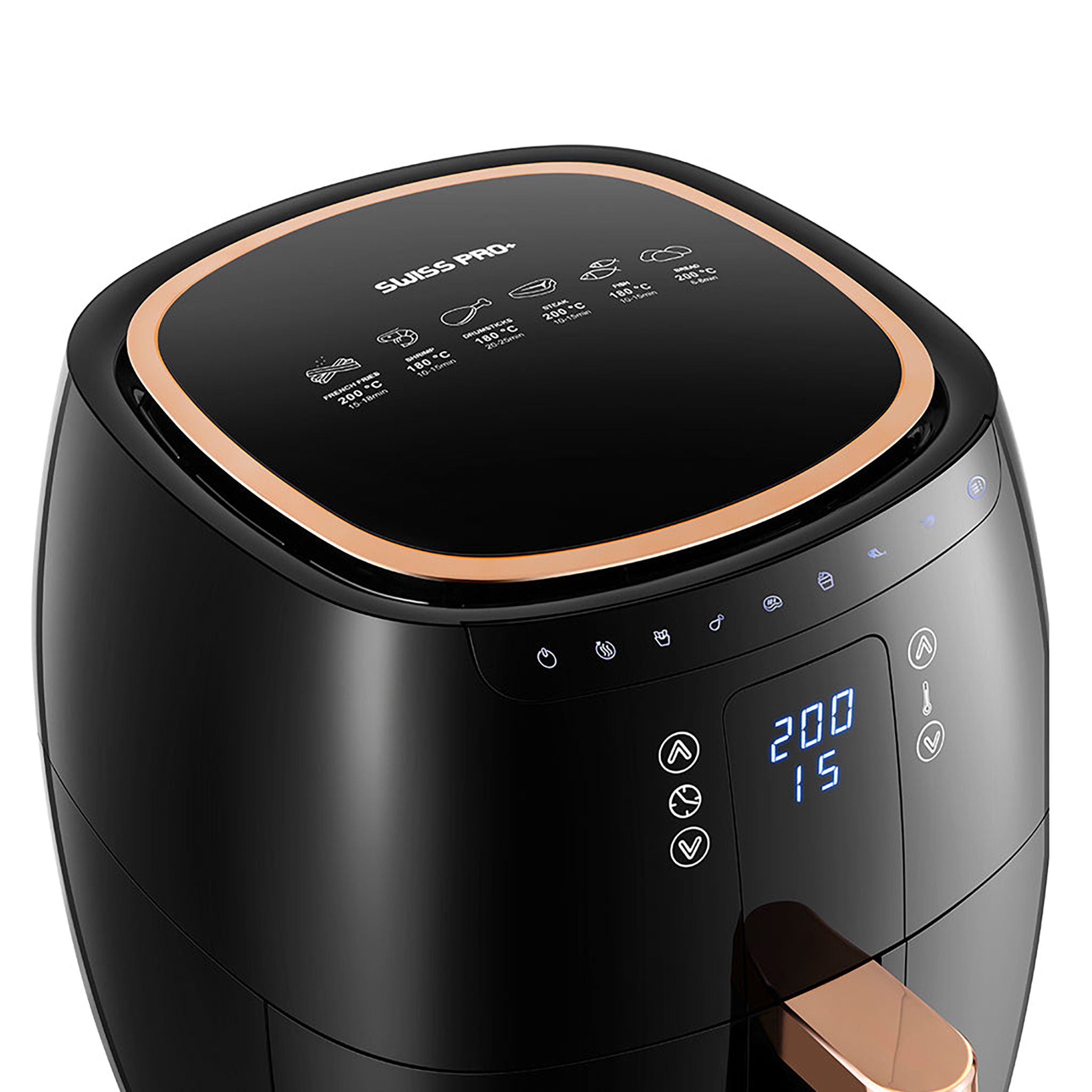 Swiss Pro Plus Air Fryer , 7 Liter , 1750 Watt Black - SP-DAF7LB