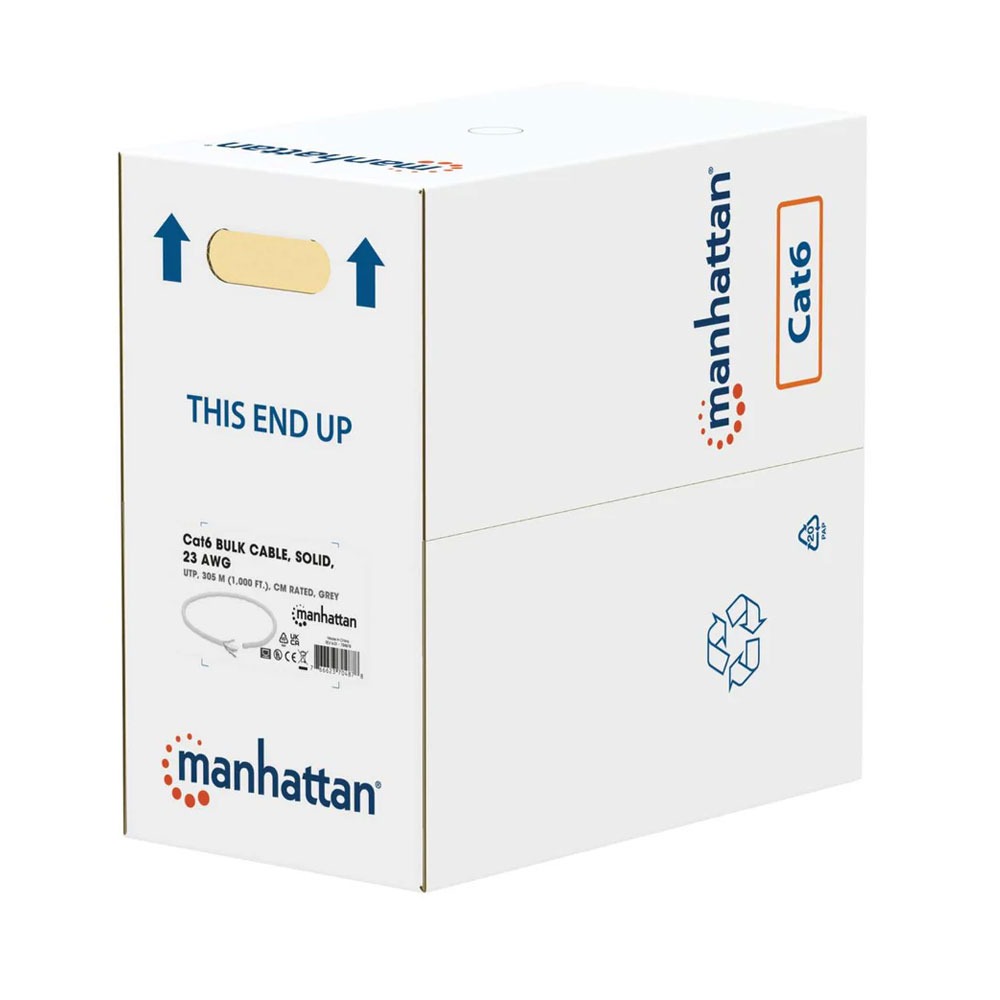 كابل ايثرنت Cat 6 مانهاتن ، طول 305 متر ،رمادي - 704878