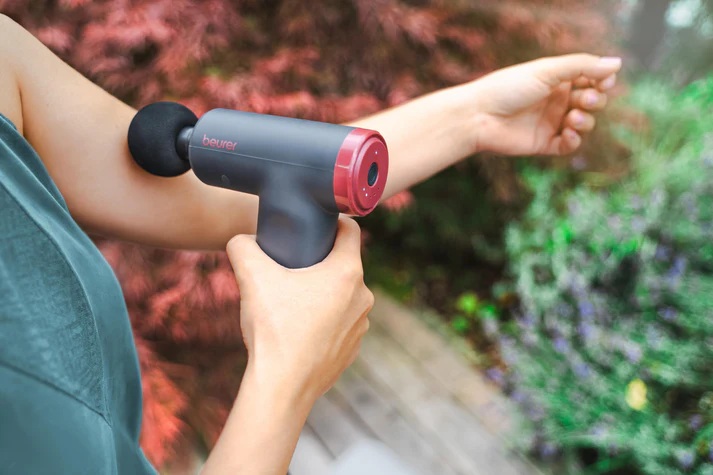 Beurer lithium-ion battery Massage Gun with Attachments , Black Red - MG 89
