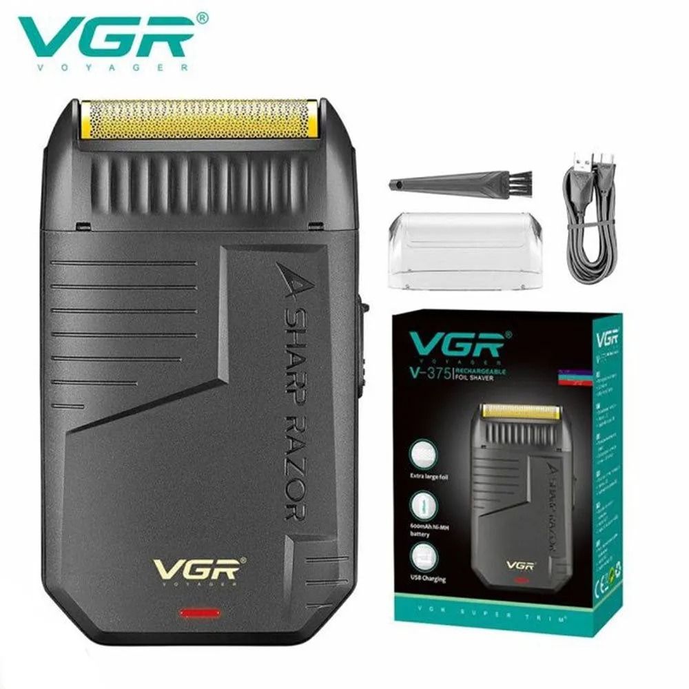 VGR Professional Cordless Foil Shaver Wet & Dry Black - V-375