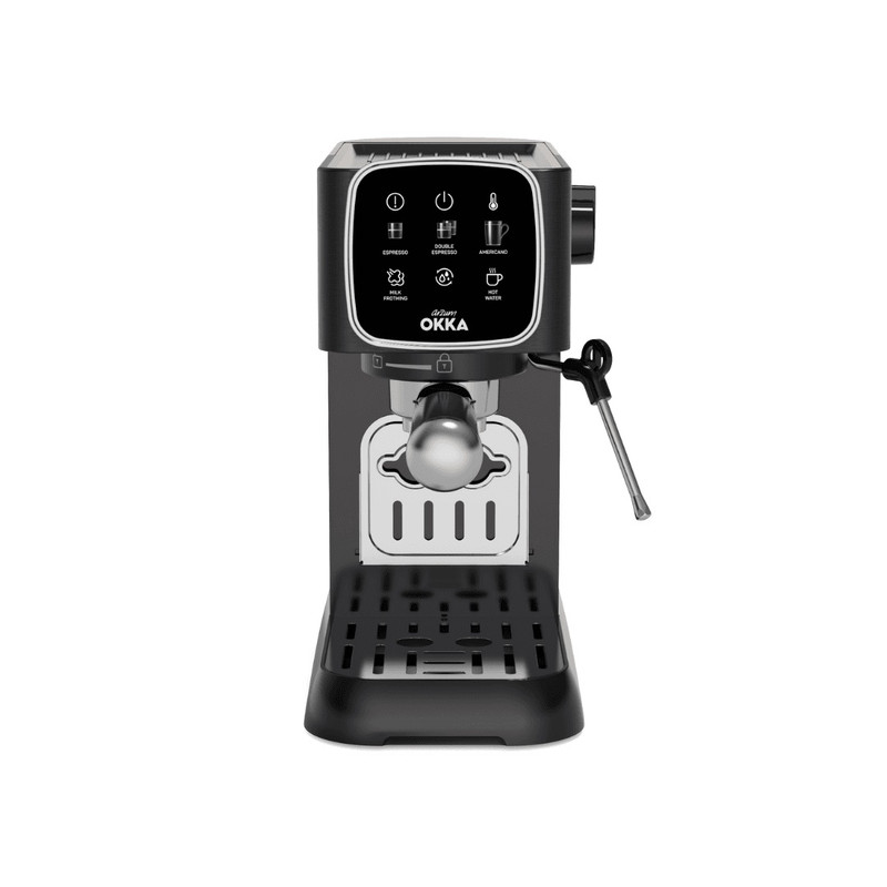 Arzum OKKA Solo Semi-Automatic Espresso Machine , 1.1 Liter , Black Chrome - OK0034-04