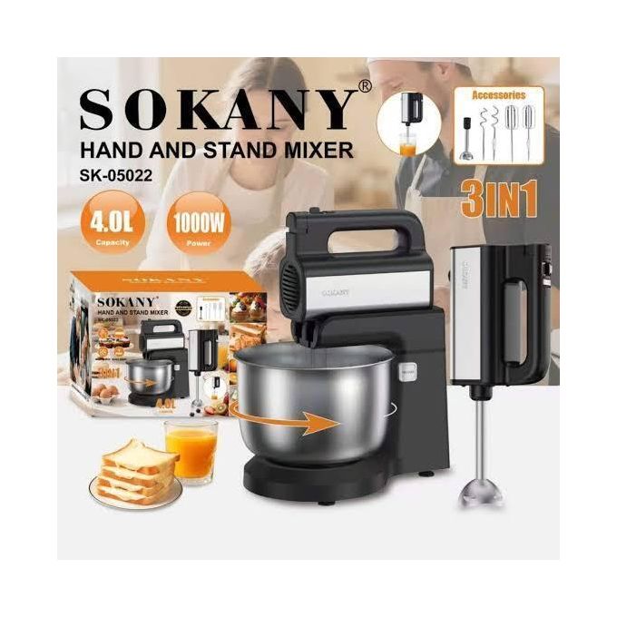 Dsp 3-in-1 Stand Mixer with Attachments 4 Liter Black Silver - SK-05022