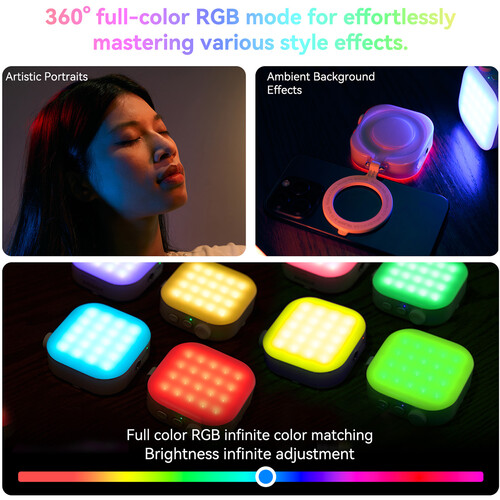 مصباح اضاءة RGB مغناطيسي على شكل مكعب تيليسين ،ابيض - P5-BGD-03