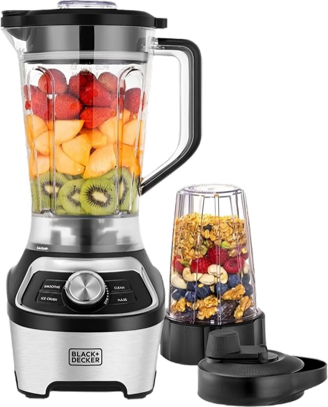 Black + Decker Countertop Blender with Beaker 1.85 Liter 1200 Watt Black Silver - BXH1200co