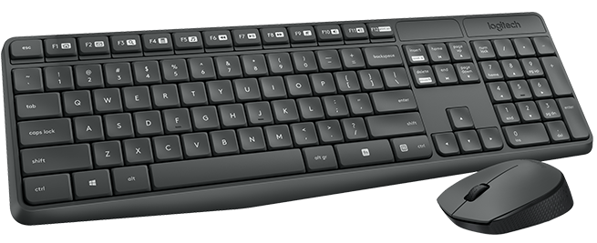 Logitech MK235 Business Wireless Keyboard and Mouse , Grey - 920-007927