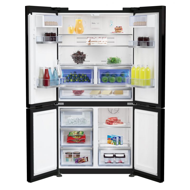 Beko NoFrost French door refrigerator , 626 Liter Inverter Motor , Black - GNE134626BH