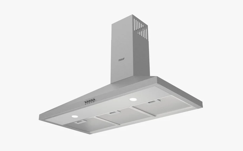 Passap Built-In Pyramids Hood , 90 Centimeter , Silver - D004-90-IX