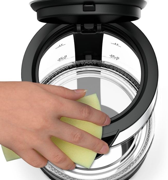 Tefal Glass Electric Kettle , 1.7 Liter 2200 Watt , Transparent and Black - KI840830