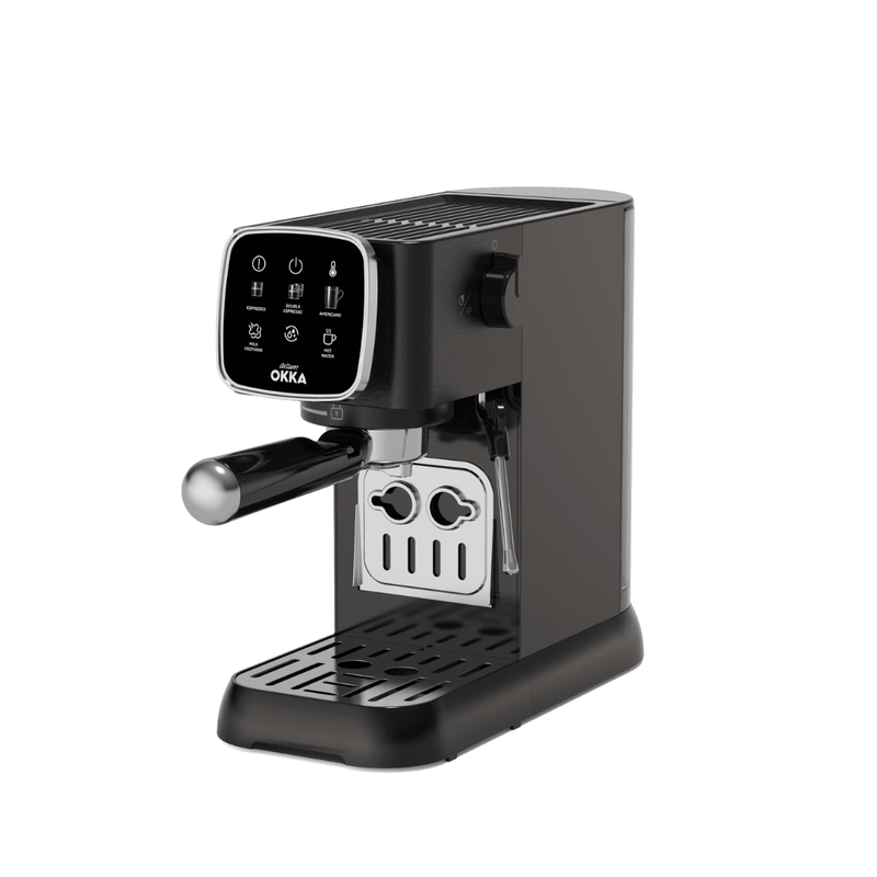 Arzum OKKA Solo Semi-Automatic Espresso Machine , 1.1 Liter , Black Chrome - OK0034-04