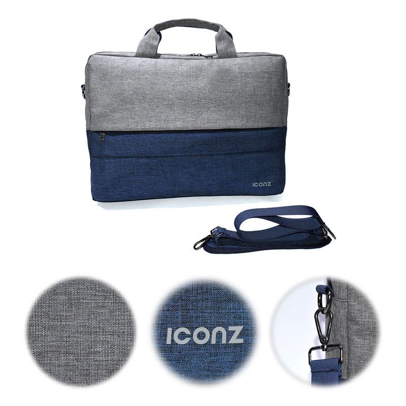Iconz New York Laptop Messenger Bag for 15.6 Inch Laptops , Blue Grey