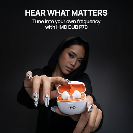 HMD DUB P70 Earbuds , with Environmental Noise Cancellation , White