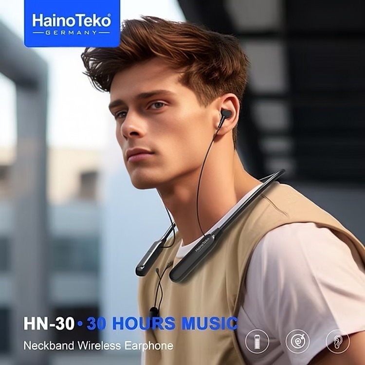 Haino Teko HN-30 Wireless Neckband In-Ear Earphones , Black