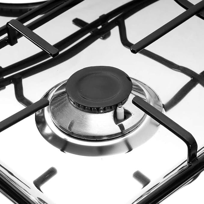 Techno Fire Gas Cooker , 5 Burners , Black Silver - TF-15-S