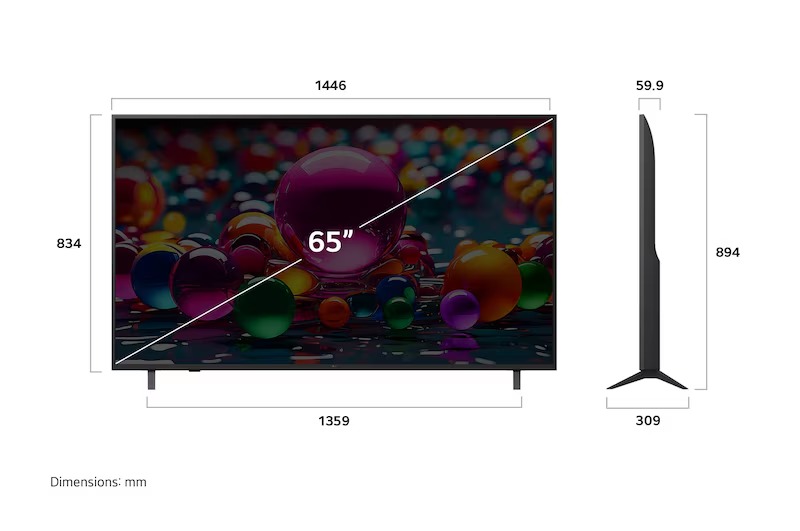 LG 65 Inch Smart TV , 4K UHD LED Built-In Receiver - 65UA84006LB