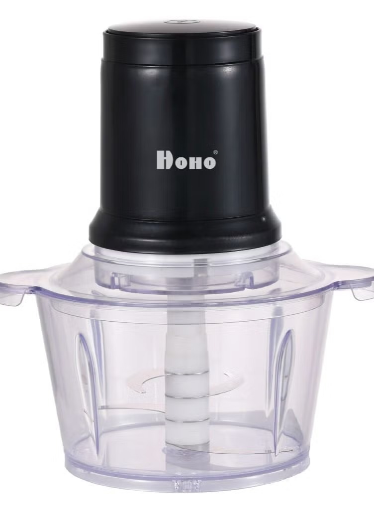 Hoho Electric Chopper 1.5 Liter , 400 Watt Transparent Black - GR-B-MX400